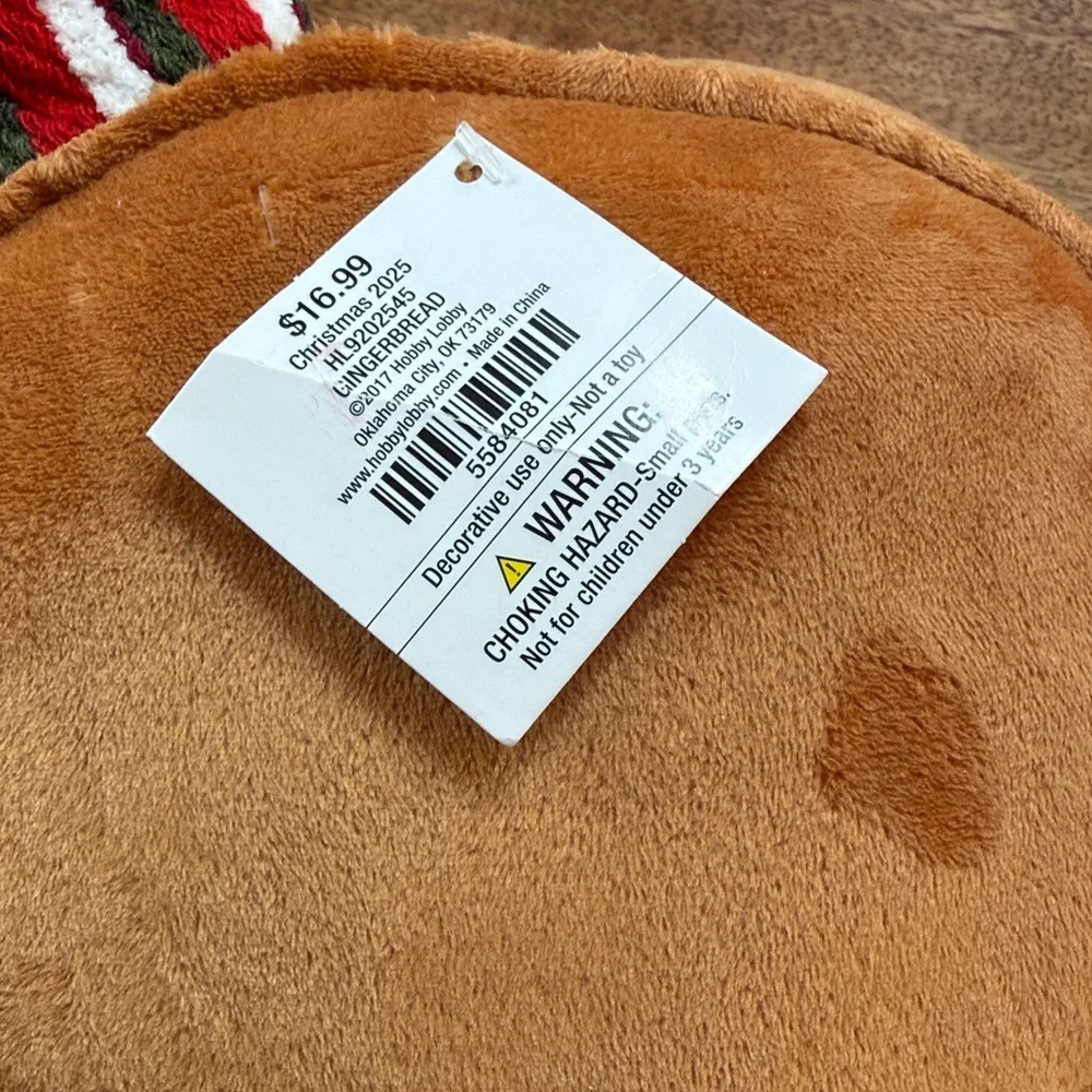 Gingerbread Baker Plush Pillow NWT